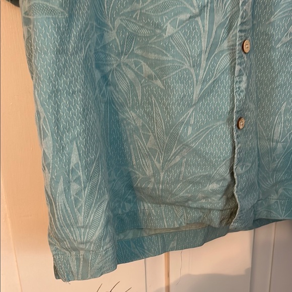 JAMAICA JAXX Men's 100% Silk Blue Short Sleeve Shirt aloha Hawaiian Butt… - Picture 5 of 12